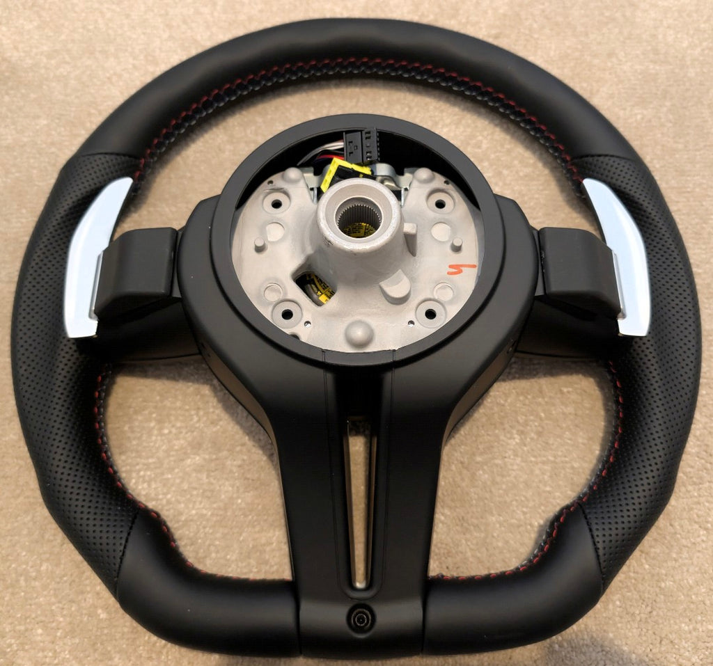 BMW F Gen Gloss Black Flat Bottom Steering Wheel – Leather