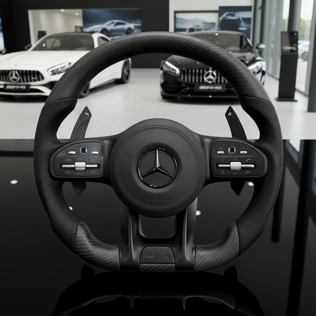 Mercedes AMG Steering Wheel - Carbon Fibre & Leather