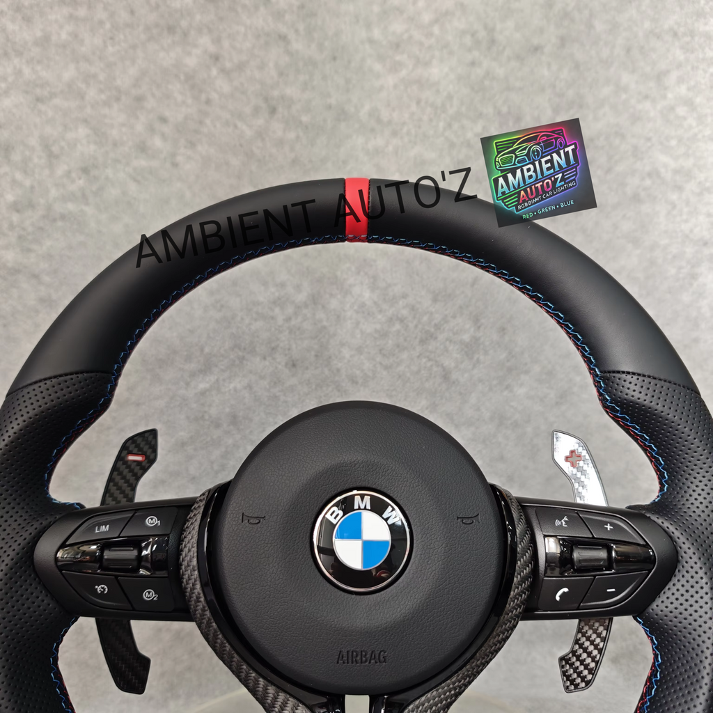 BMW F Gen Steering Wheel Flat Bottom - Pefereated Leather
