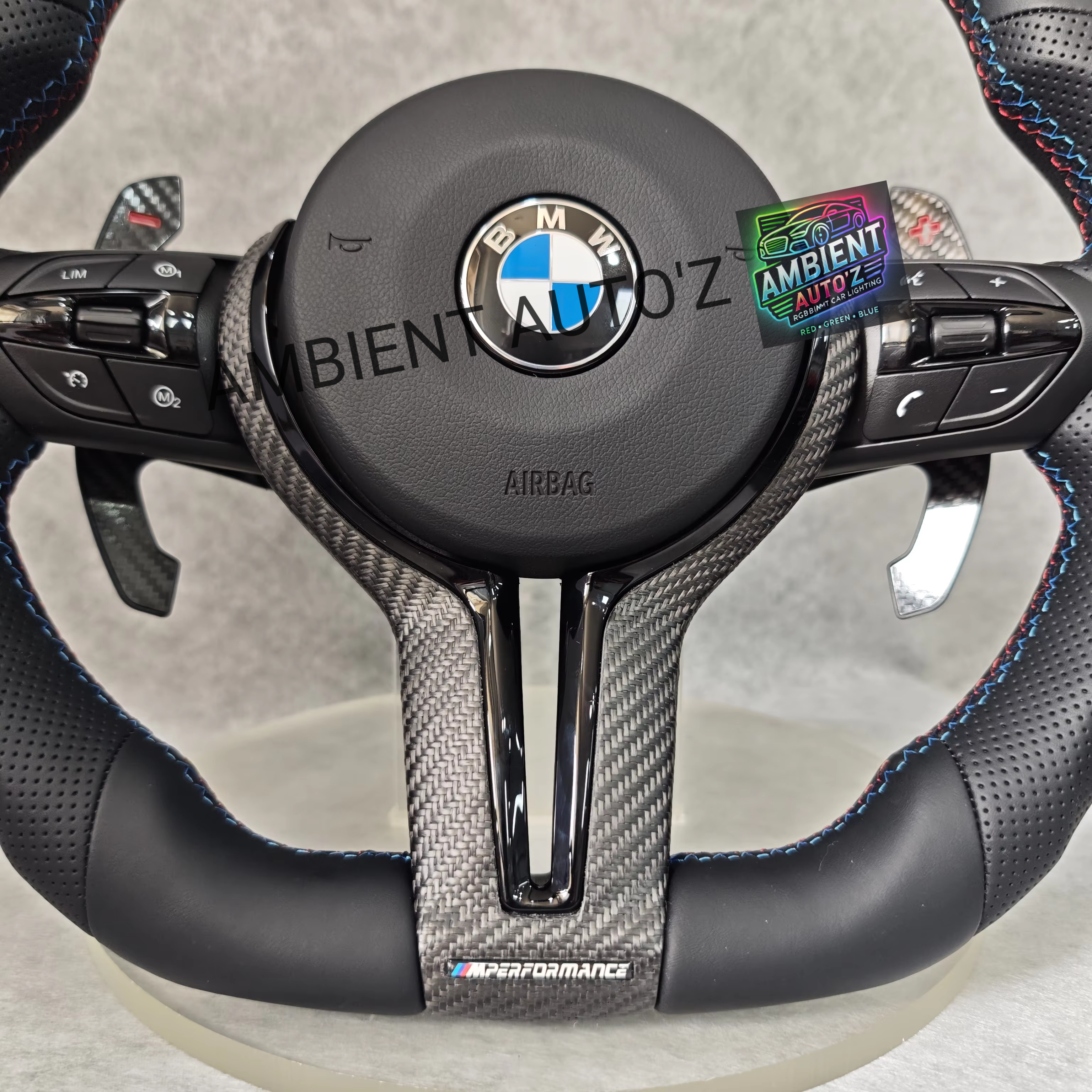 BMW F Gen Steering Wheel Flat Bottom - Pefereated Leather