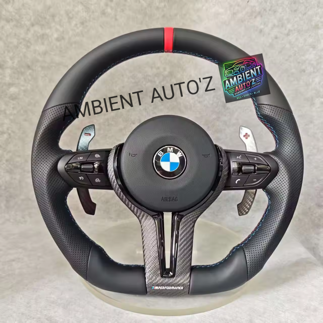 BMW F Gen Steering Wheel Flat Bottom - Pefereated Leather