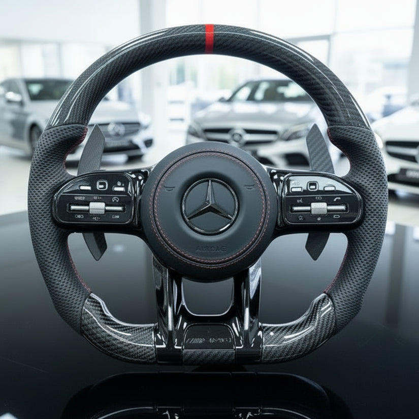 Mercedes AMG Steering Wheel - Carbon Fibre & Leather