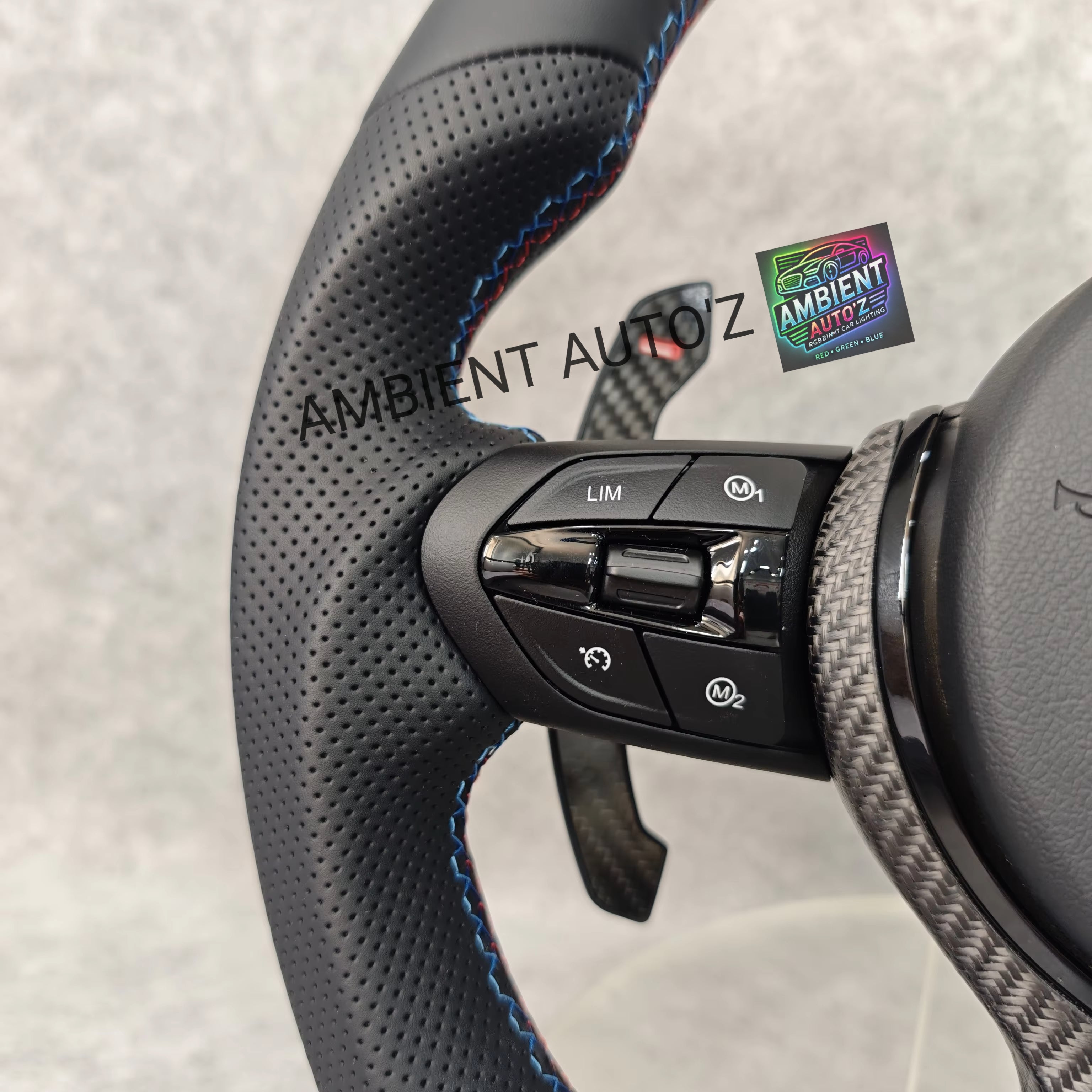 BMW F Gen Steering Wheel Flat Bottom - Pefereated Leather